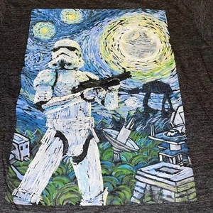 Star Wars Stormtrooper Starry Night Charcoal Heather Men's T-shirt Sz Medium - Picture 1 of 4