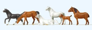 Preiser 10150 HO/OO Gauge Horses (6) Exclusive Figure Set Scenery Dioramas BNIP - Picture 1 of 1