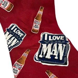 Budweiser Bud Light Mens Novelty Tie I Love You Man Beer Vintage - Picture 1 of 7