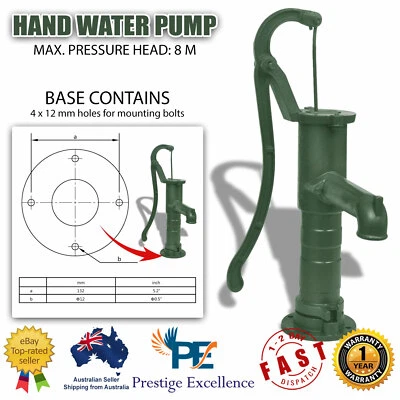 Cast Iron Garden Hand Water Pump Outdoor Green Farm Irrigation Feature Well Pump - image 1 of 4