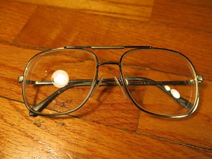Luxottica VTG Silver Aviator Eyeglasses Sunglasses Frame Alfie 55 20 - Picture 1 of 10