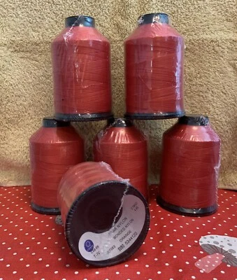 Coats Emb Thread Bonded Nylon Orange NEW Lot Of 6 See Label For Info - Image 1 of 4