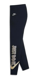 Nike Sportswear Youth Girls JDI Leggings Black Gold Silver 940413 010 Medium - Picture 1 of 4
