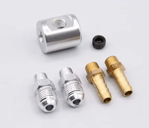 Universal 1/8 NPT Kraftstoff Druck Adapter Set Manometer Anschluss AN6 und 9mm - Bild 1 von 15