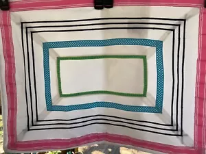 Pottery Barn Teen "Ribbon" Standard Case in shades of Pink,Black, Blue & Green - Picture 1 of 8