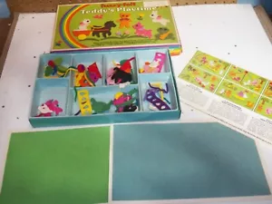 1984 Fuzzy Feelt Teddy's Playtime Creative Play coleccionable - Hecho en Inglaterra - Imagen 1 de 8