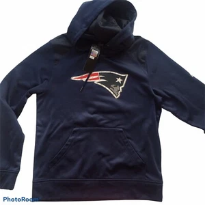 Felpa con cappuccio New England Patriots Majestic Therma piccola blu navy nuova con etichetta - Foto 1 di 4