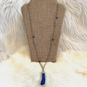 Western Tassel Necklace Coastal Cowgirl Boho Y2K Fairycore Silver Tone 14110 - Picture 1 of 8