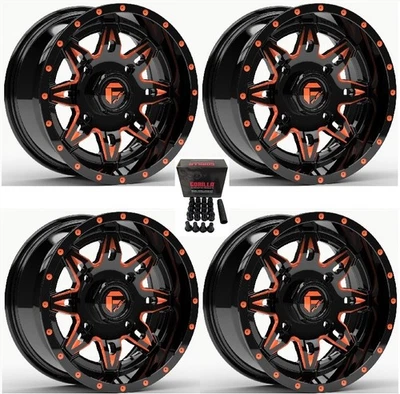 Fuel Lethal UTV Wheels Orange/Black 14" Polaris RZR Turbo S / RS1 (4) - Image 1 of 3