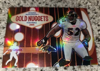 2005 TOPPS CHROME RAY LEWIS GOLD NUGGETS #GN5 GOLD REFRACTOR #088/100 SUPER RARE - Image 1 of 4