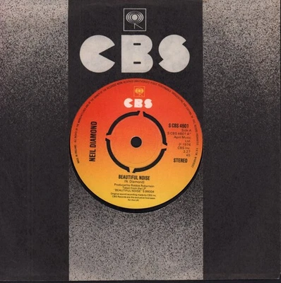 Neil Diamond Beautiful Noise 7" vinyl UK Cbs 1976 4 prong label design in - Image 1 of 2