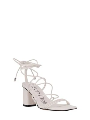 Sandalia de tacón Calvin Klein para mujer blanca envolvente Angle Calista 9,5 M Foto 1 de 3