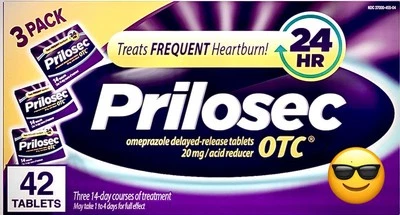 3 paquetes Prilosec COMPRAZOL 20 MG, una píldora 24 horas CERO acidez estomacal 42 comprimidos Foto 1 de 4