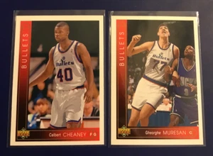 1993-94 Upper Deck #354 #383 Calbert Cheaney & Gheorghe Muresan Rookie Wizards $ - Picture 1 of 3