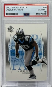 Julius Peppers PSA 10 - 2003 Upper Deck SP Authentic -Panthers, Tar Heels, “Pep” - Picture 1 of 8