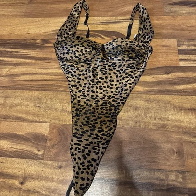 Ultra Sexy Vintage 80’s Leopard Print Victoria Secret Thong Bathing Suit - Image 1 of 4