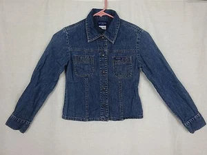GUESS Girls Denim Button Front Shirt/ Jacket ~ Blue Denim ~ Hong Kong ~ Small - Picture 1 of 11