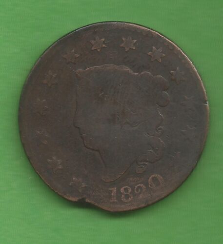 1820 Matron Head, Large Cent, Small Date, Clipped Planchet - 204 Years Old!