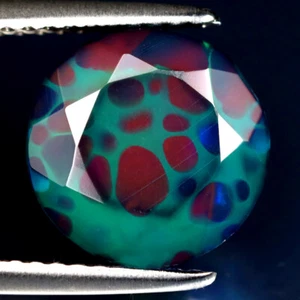 2.82 ct Fabulous Round (10 x 10 mm) Flashing 360 Degree Multicolor Black Opal - Picture 1 of 2