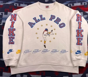Vtg 90s Nike Football All Pro Star Team All Over Print Sweatshirt Crewneck AOP L - Picture 1 of 17