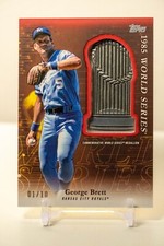 George Brett 2023 Topps Update 1985 World Series Medallion Trophy Patch Red 1/10