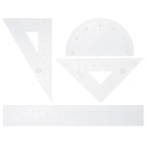 Ruler Triangle Protractor Set Pupils Student Multi-functional Kit - Picture 1 of 12