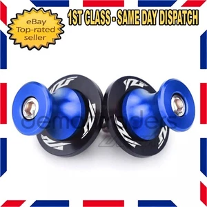 YAMAHA YZF R3 R6 R1 R125 SWING ARM BOBBINS PADDOCK STAND BLUE COTTON REELS BOLTS - Picture 1 of 6