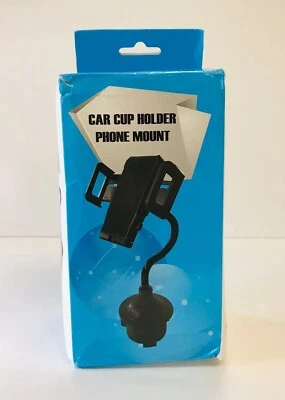 UNIVERSAL CUP HOLDER CAR MOUNT WITH LONG ADJUSTABLE ARM AND ROTATABLE CRADLE - Image 1 of 4