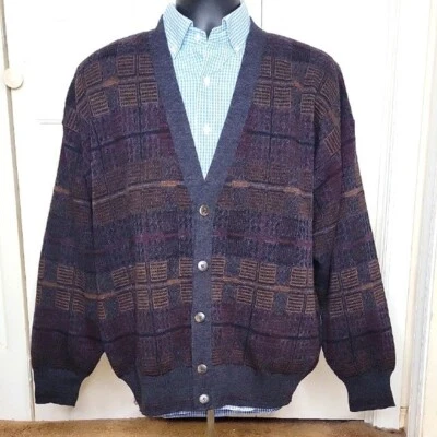 Suéter Cárdigan Florence Tricot Grandpa Dadcore Grande Gris, Rojo, Naranja De Colección Foto 1 de 4