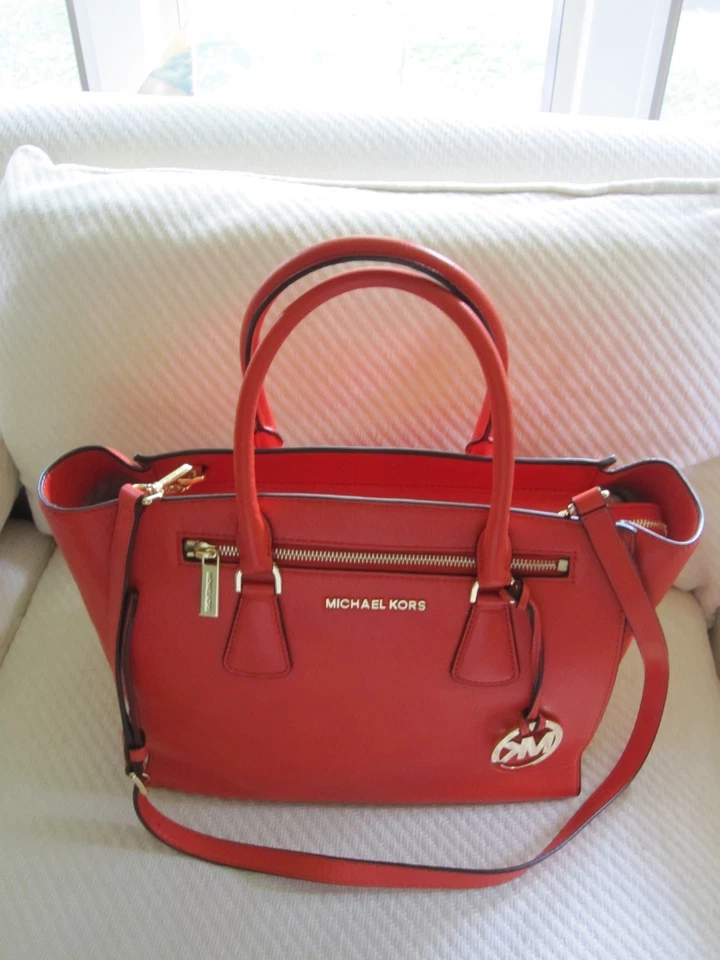 Michael Kors Large Sophie Satchel Genuine Leather Mandarin Handbag