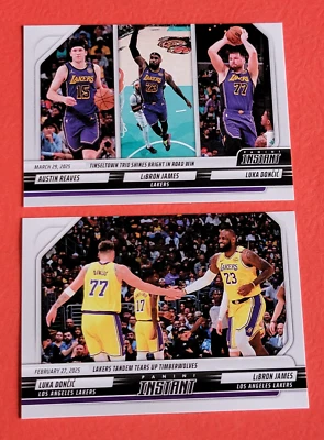 TARJETAS DE CAMISETA DE LUKA DONCIC LAKERS #d1/603 + #1/875 LEBRON JAMES AUSTIN REAVES Foto 1 de 4
