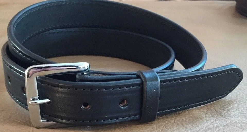 Correa de cinturón de vestir informal de cuero genuino real cosido liso de 1-1/2"*Hecho en EE. UU. Foto 1 de 4