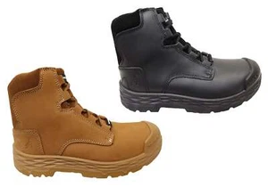 Mack Mens Force Leather Steel Toecap Safety Boots With Zip - Picture 1 of 21