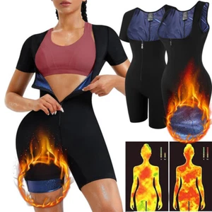 Women Sauna Thermo Sweat Waist Trainer Vest Suit Body Shaper Corset Bodysuit Top - Picture 1 of 19