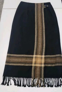 Falda Michelle vintage para mujer 6 envolturas rodeo occidental bohemio flecos dobladillo modesto - Imagen 1 de 9