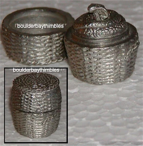 PEWTER TCC THIMBLE from CONVERSATION SET - Ali Baba Movable Snake in Basket - Picture 1 of 1