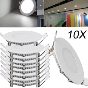 10X 3W Panel LED Foco empotrable Lámpara de techo Lámpara empotrada Blanco frío Slim - Imagen 1 de 7