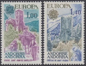 ANDORRA FRANCESA ADMIN Sc# 254-5 CPL MNH 1977 EUROPA CASTILLOS - Imagen 1 de 1