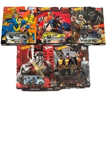 Hot Wheels Premium X-Men Complete Set of 5 Cars Real Riders 2018 - Picture 1 of 6