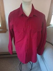 Camisa DE COLECCIÓN LL Bean Para Hombres XL Alta Roja Gamuza Tela Años 90 Franela Hecha en EE. UU. - Imagen 1 de 18