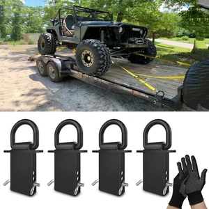 4pcs 12000lbs Heavy Duty Removable D Ring Stake Pocket tie Down for Utility Trai - Picture 1 of 6