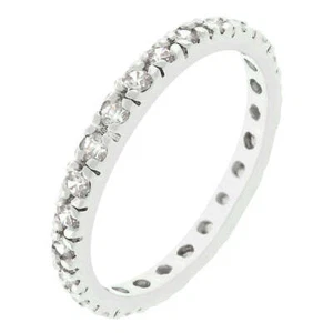 Clear Cubic Zirconia Eternity Ring - Picture 1 of 4
