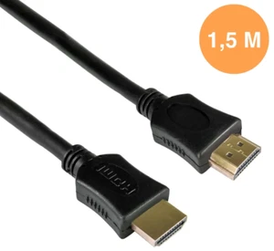 Cavo hdmi maschio 1,5 metri GBC ad alta velocità 4k hd spina cavetto nero oro - Picture 1 of 2