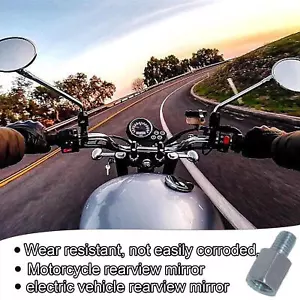 3Pcs Motorcycle Mirror Mount Adapter Mirror Adapter for Rearview Mirrors 8-10MM - Picture 1 of 12