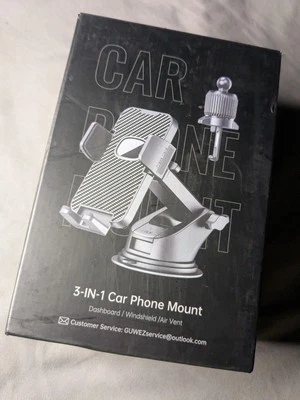 Car Phone Mount 3 in 1 Phone Holder for Car Dashboard/Windscreen/Air Vent Stand - Image 1 of 4