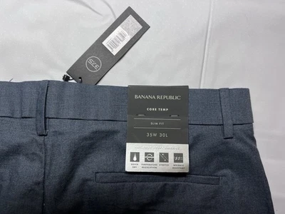 Pantalones ajustados Banana Republic Core Temp para hombre 35x30 resistentes a las arrugas nuevos con etiquetas Foto 1 de 4