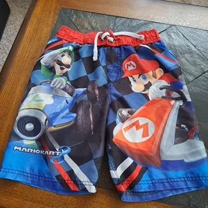 "Nintendo"Boys Swim Trunks.Size-M(8).Mariokart8 One Back Pocket.Adjustable Waist - Picture 1 of 18