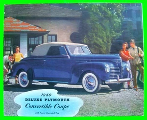 Folleto de carpeta a color Plymouth 1940 convertible y Woodie Station Wagon en muy buena condición+++ - Imagen 1 de 6