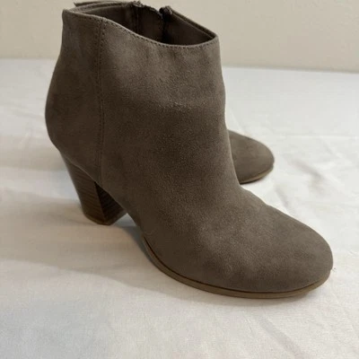 Old Navy Faux Suede Dark Gray/Brown Booties Size 6 - Image 1 of 4