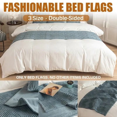 Minimalist Fashion Double-Sided Bed Runner - Versatile Comfortable Bed Scarf - Image 1 of 4